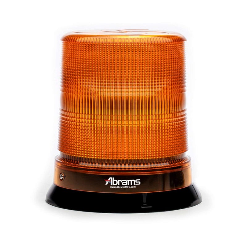 Abrams 7" Inch StarEye LED Beacon Dome [12 LED] [36W] Roof Top Permanent Mount [SAE Class-1] [30+ Flash Patterns] [IP67] Construction Vehicle Cars and Trucks Amber Flashing Warning Strobe Beacon Light - Image 1
